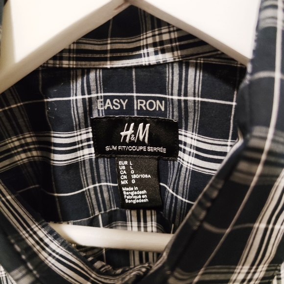 H&M slim fit plaid button down easy iron - Picture 3 of 3